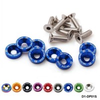 Tansky - D1 Spec 8 Pcs M6 x 20 Engine Bumpers Fender Washers Kit Bolt Screw Blue Fit For Honda Civic EK EP AP DC2 DC5 D1-DP01S